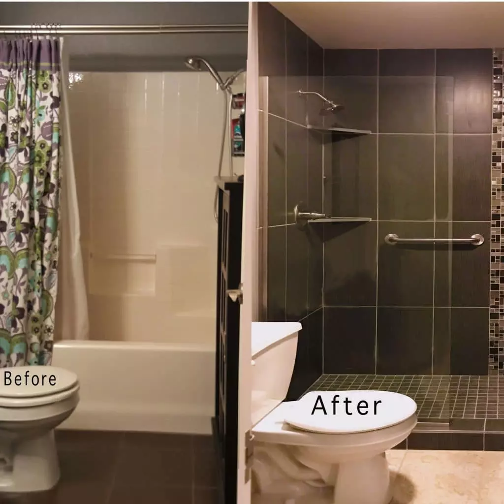 Tub to shower conversion ideas before after
