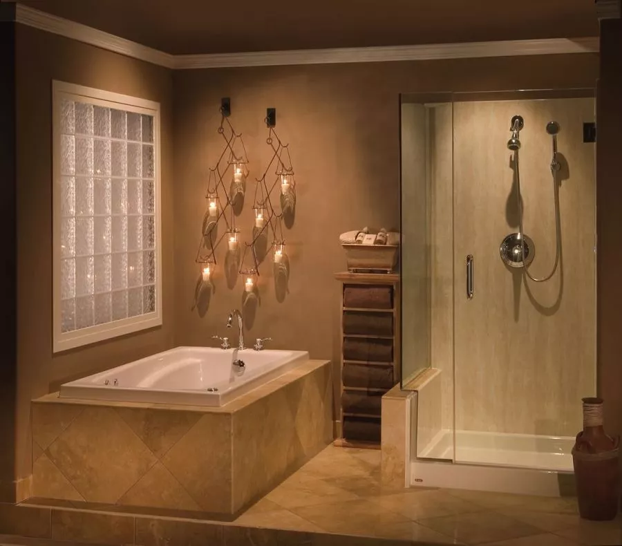 Bathroom remodel ideas with separate tub and shower combo
