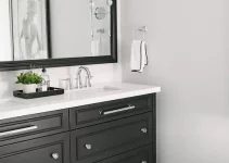 Amazing White Bathroom Vanity With Black Hardware