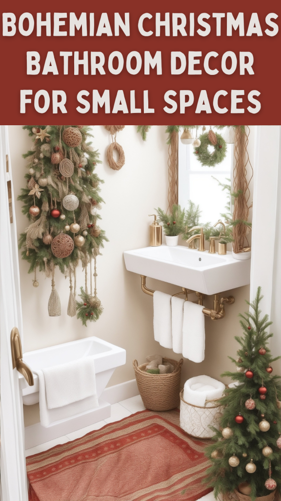 Bohemian Christmas Bathroom Decor for Small Spaces