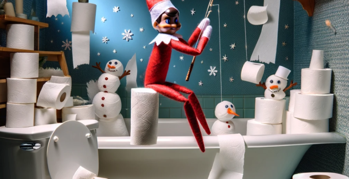 Elf on the Shelf Bathroom Capers: Creative Toilet Paper Shenanigans