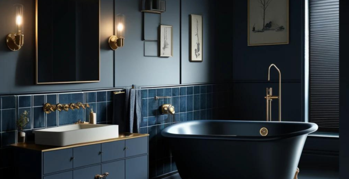 Unveiling the Elegance: Transform Your Space with Dark Blue Bathroom Design Ideas