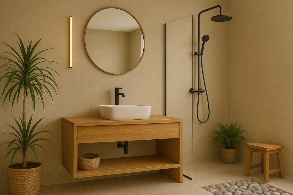 🪵 Zen Badezimmer mit natürlichen Materialien gestalten