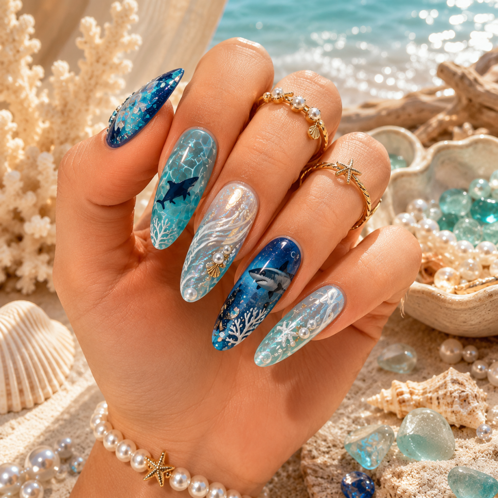 Best 3 Shark Week Nails Everyone Will Want to Copy This Summer