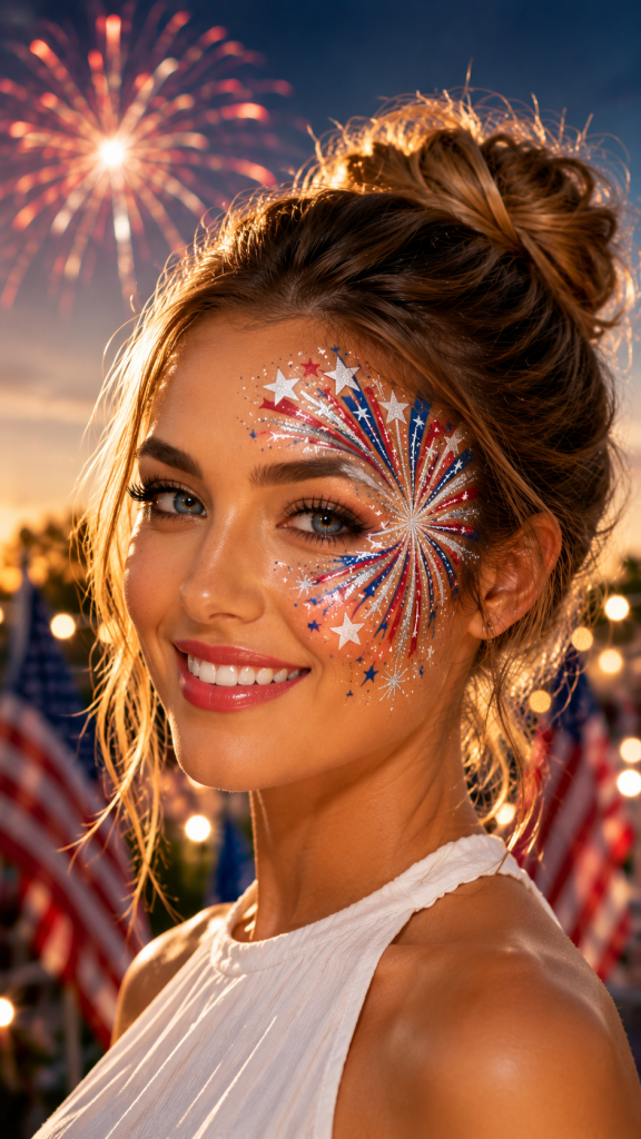 🥇 Best 1 Classic Patriotic Starburst Face Painting