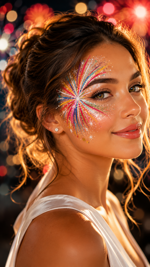 🥇 Best 1 Firework Face Paint Classic Rainbow Burst