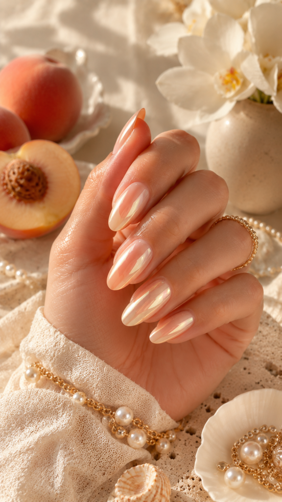 🥇 Best 1 Milky Peach Glazed Nails