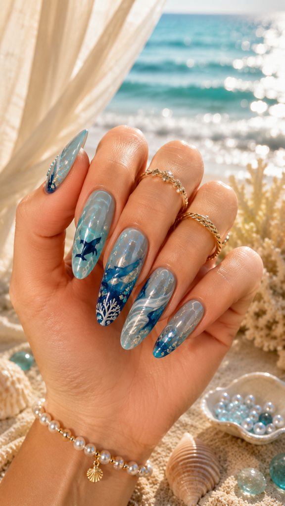 🥇 Best 1 Ocean Predator Elegance Shark Week Nails