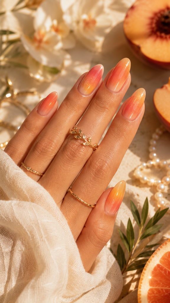 🥇 Best 1 Sunset Aura August Nails