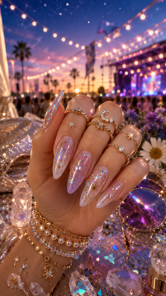 🥈 Best 2 Celestial Crystal Lollapalooza Nails