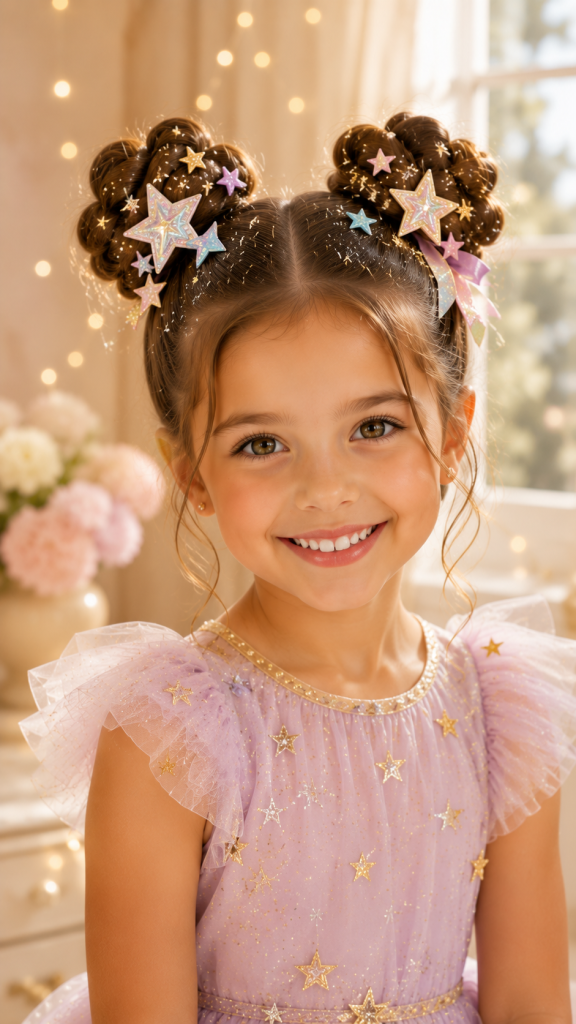🥈 Best 2 Twinkle Space Buns with Star Accessories