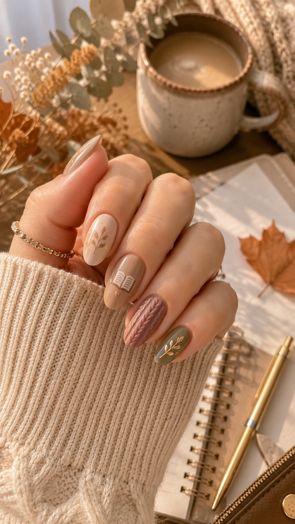 🥉 Best 3 Cozy Autumn Inspired School Nails