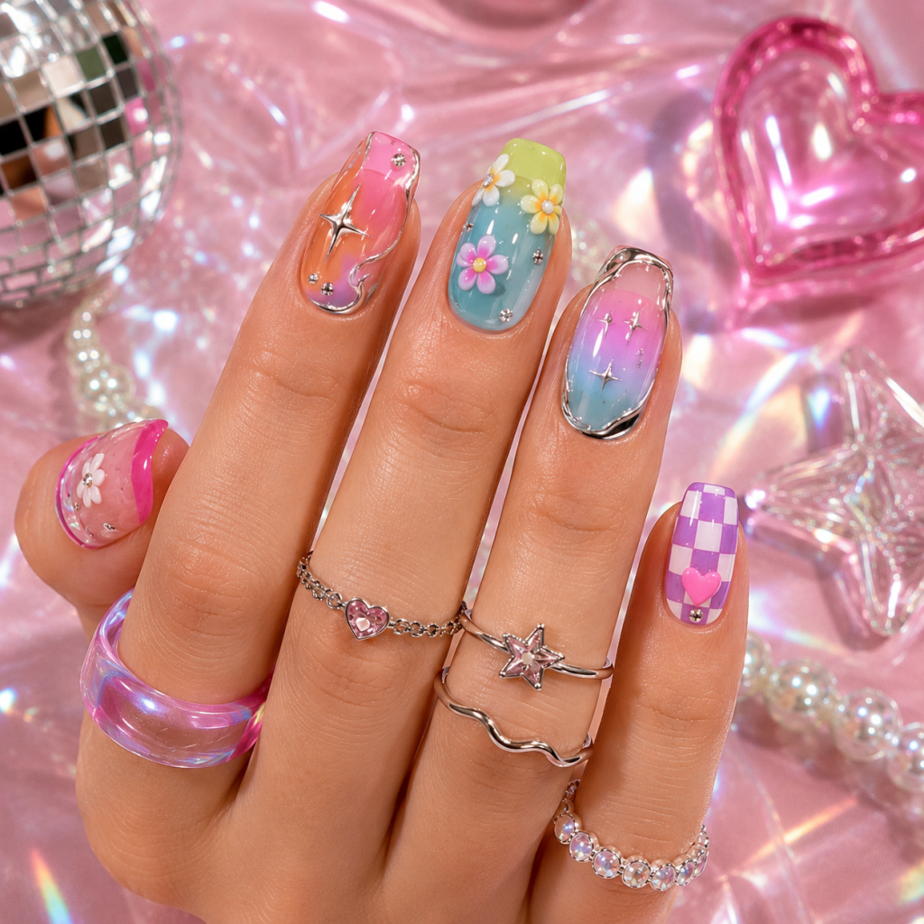 Top 3 Colorful Y2K Nails That Are Taking Over Trendy Manicures
