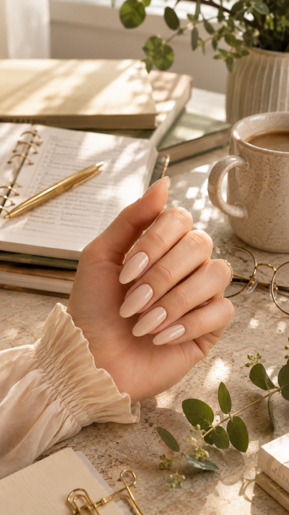 🥇 Best 1 Classic Milky Nude Teacher Nails