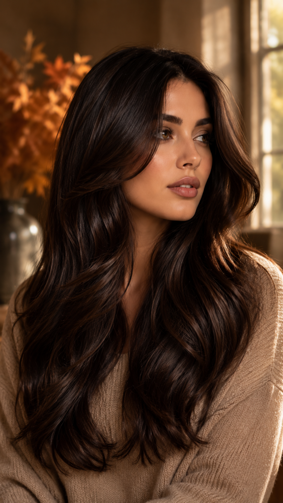 🥇 Best 1 Glossy Chocolate Fall Brunette Hair for Quiet Luxury