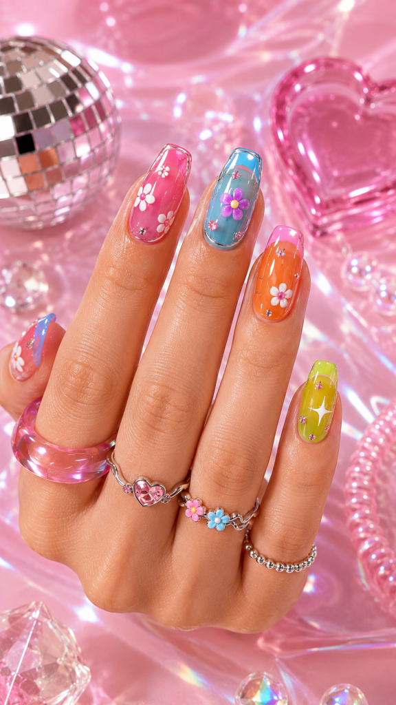 🥇 Best 1 Jelly Pop Colorful Y2K Nails for Candy Bright Nostalgia