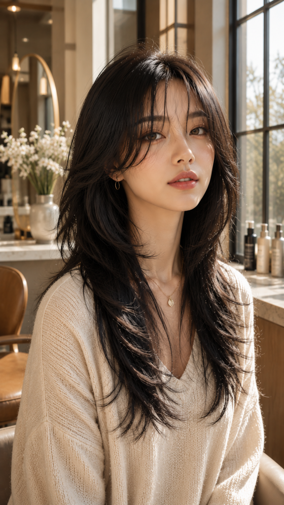 🥇 Best 1 Soft Feathered Straight Hair Wolf Cut Styles