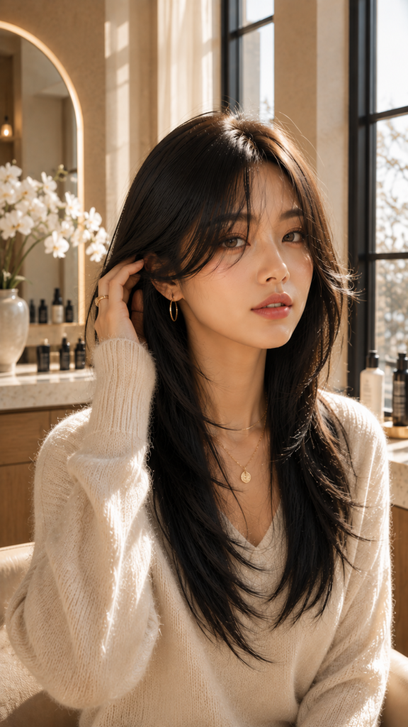 🥈 Best 2 Curtain Bang Straight Hair Wolf Cut Styles