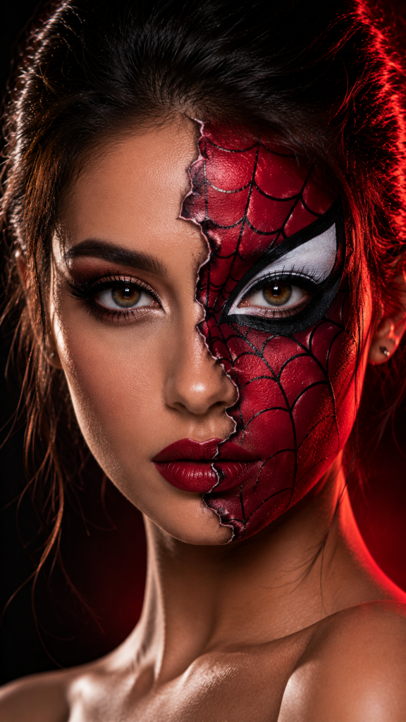 🥈 Best 2 Half Face Spider-Man Makeup for a Dramatic Transformation