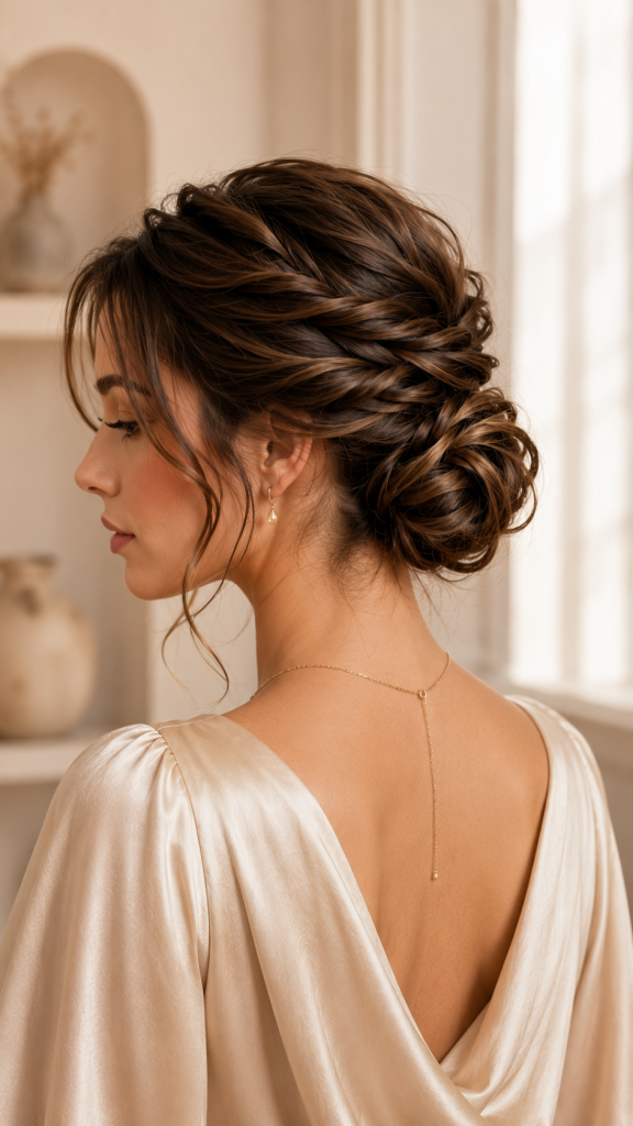 🥈 Best 2 Romantic Twisted Medium Length Updo