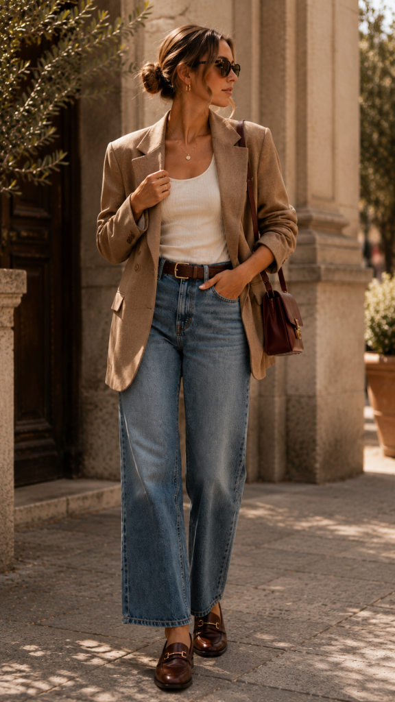 🥉 Best 3 Effortless Virgo Season Outfits With Straight Jeans and an Oversized Blazer