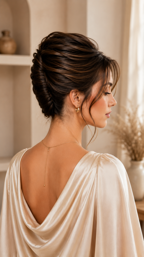 🥉 Best 3 Modern French Twist Medium Length Updo