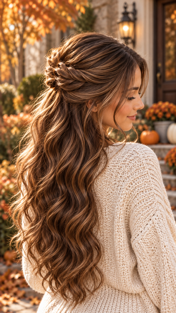🥇 Best 1 Romantic Half Up Twisted Waves