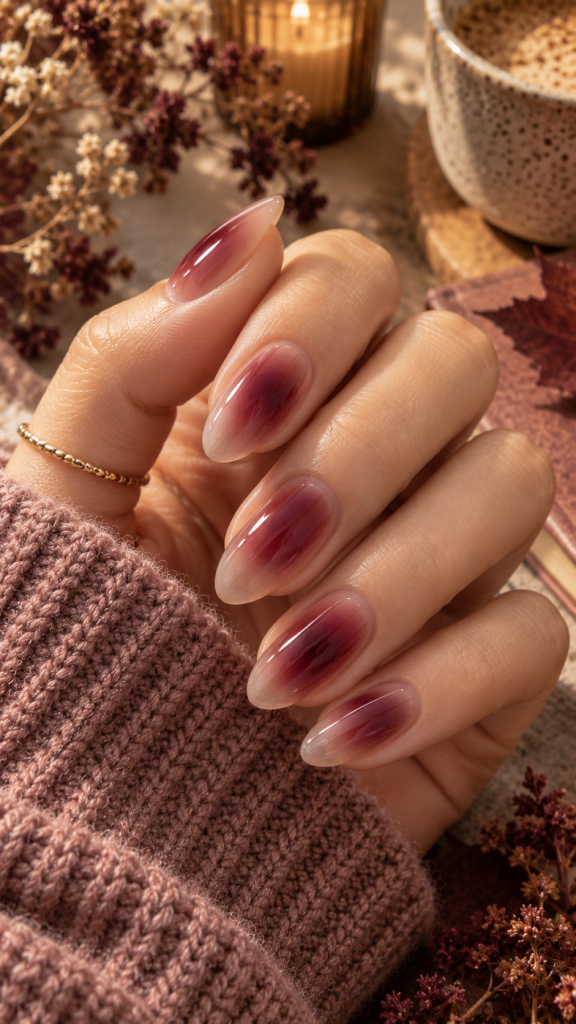 🥉 Top 3 Fig Milk Aura Early Autumn Nails