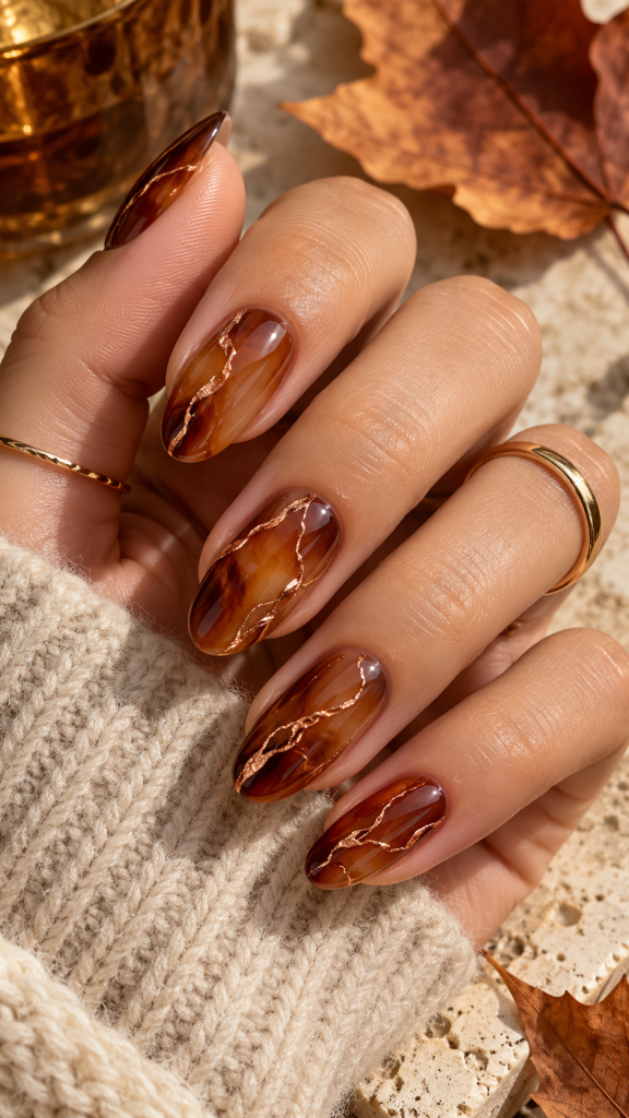 🥇 Best 1 October Nails Ideas 2026 With Cinnamon Glass and Molten Copper