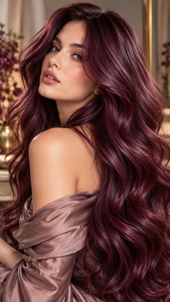 🥈 Best 2 Burgundy Hair Shades With Romantic Dusty Plum Burgundy