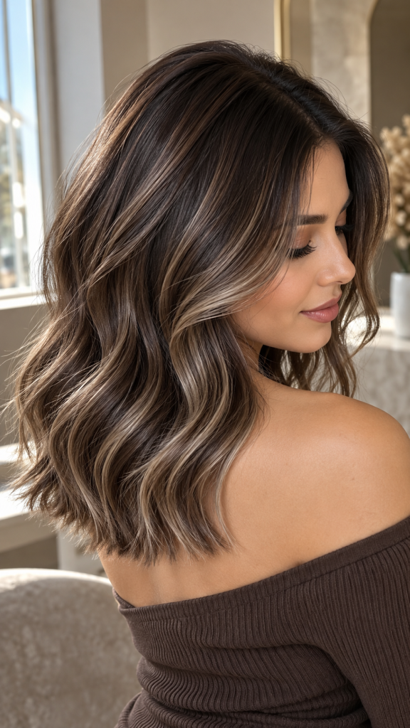 🥈 Best 2 Smoky Mocha Balayage Hair With Cool Espresso Dimensions