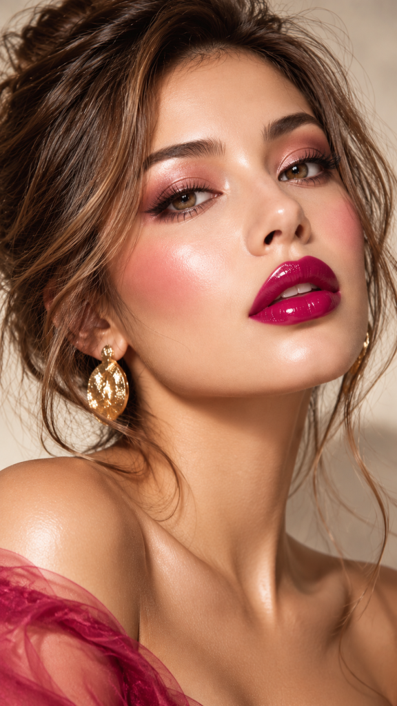 🥉 Best 3 Bold Lip Combo With Electric Raspberry Glass and Modern Feminine Glamour